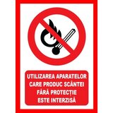 Placuta utilizarea aparatelor care produc scantei fara protectie este interzisa
